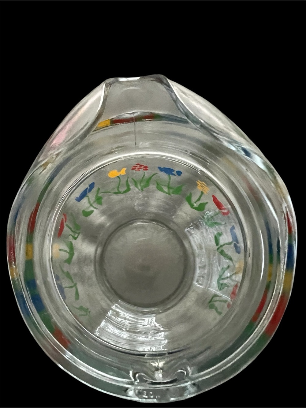 Vintage ARC France Glass Pitcher featuring Tulip Pattern 1970’s - Picture 4 of 5